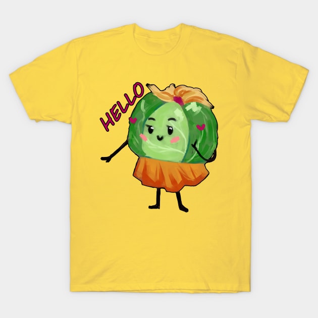 Cheerful Cabbage T-Shirt by Demonic cute cat